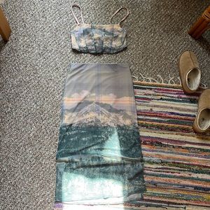 Urban Outfitters mesh cami & skirt set